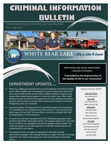 August 2012 - City of White Bear Lake