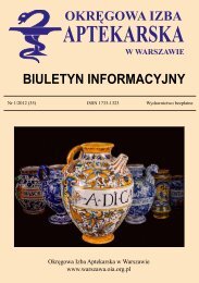 Biuletyn 1_2012_teksy.pdf - OkrÄgowa Izba Aptekarska w Warszawie