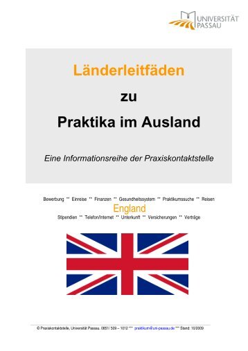 Praktika â€“ ENGLAND - UniversitÃ¤t Passau