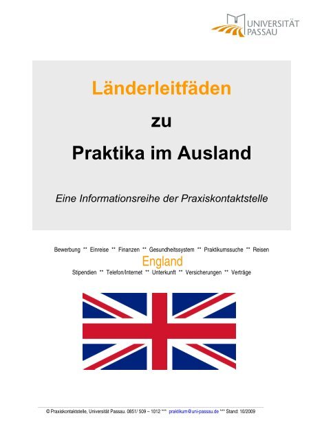 Praktika â€“ ENGLAND - UniversitÃ¤t Passau