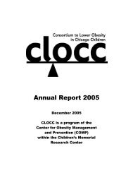 2005 Annual Report - Consortium to Lower Obesity in Chicago ...