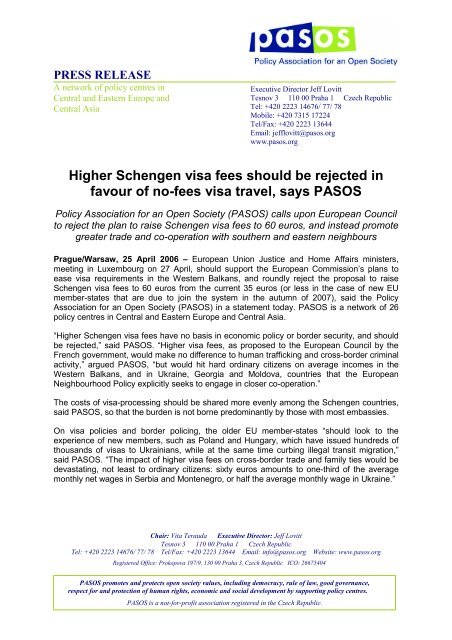 Higher Schengen visa fees should be rejected in favour of no-fees ...