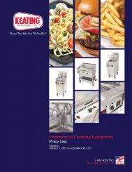 18â instant recoveryÂ® fryers - Keating of Chicago