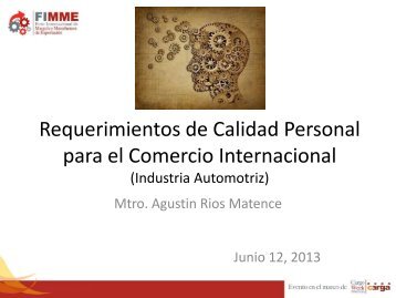 Requerimientos de Calidad Personal para el ... - Expo Carga