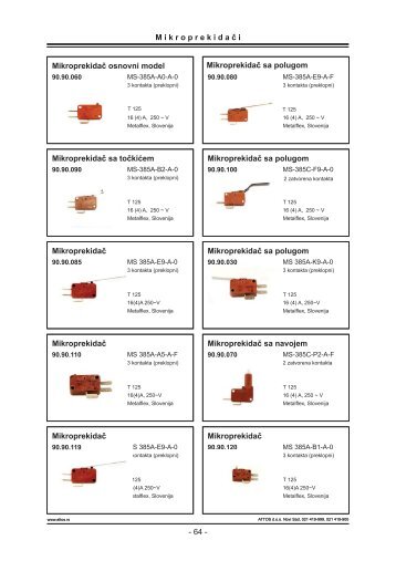 Mikroprekidači - Attos