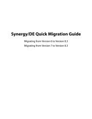 Synergy/DE Quick Migration Guide - Synergex