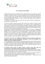 LE CLAUSOLE VESSATORIE Il Codice del Consumo (D. Lgs. 6 ...