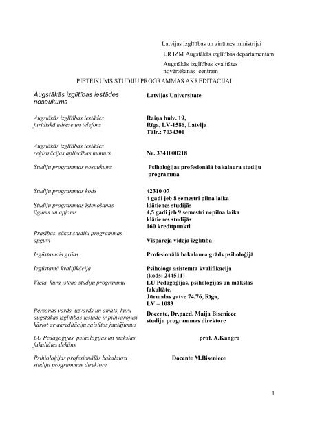 psih.prof.bak.akreditacijas mape.pdf - LU PedagoÄ£ijas, psiholoÄ£ijas ...