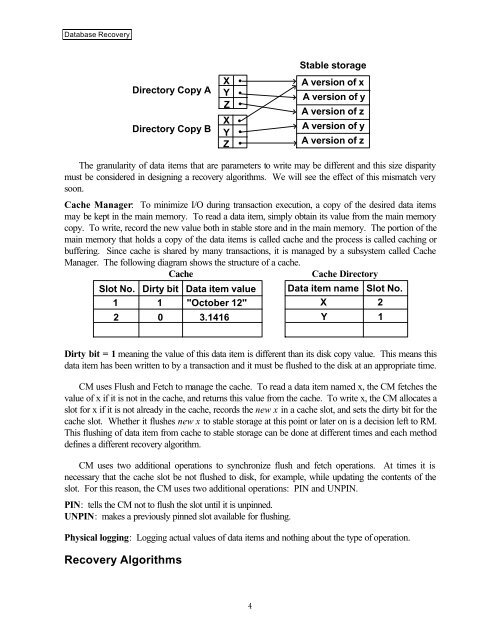 CS470 Introduction to Database Systems Database Recovery