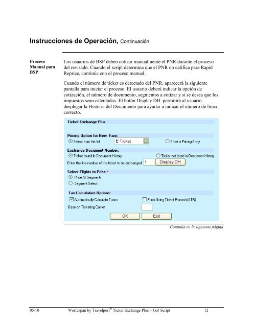 Manual de Operación del Script Ticket Exchange Plus - Global ...