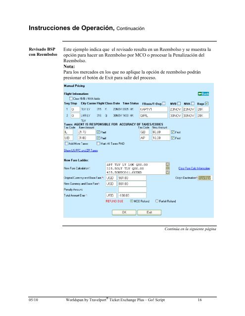 Manual de Operación del Script Ticket Exchange Plus - Global ...