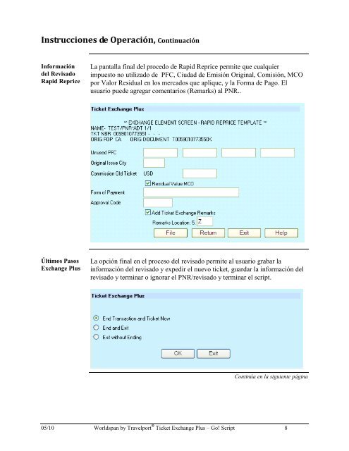 Manual de Operación del Script Ticket Exchange Plus - Global ...