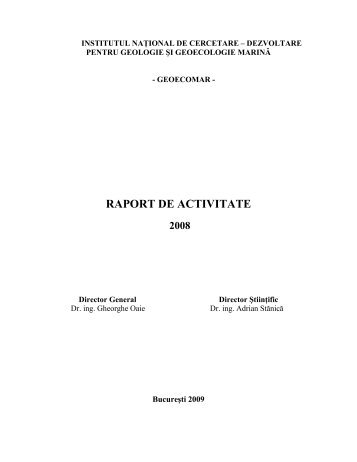 RAPORT DE ACTIVITATE - GeoEcoMar
