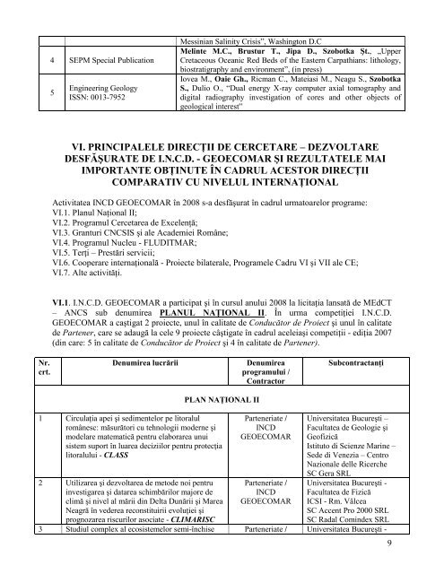 RAPORT DE ACTIVITATE - GeoEcoMar