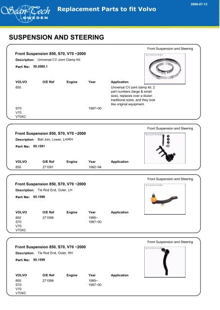 SUSPENSION AND STEERING - Allautoparts.ru