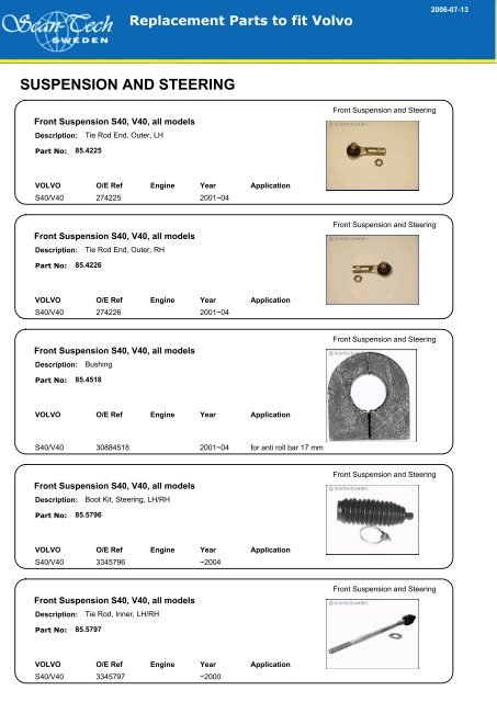 SUSPENSION AND STEERING - Allautoparts.ru