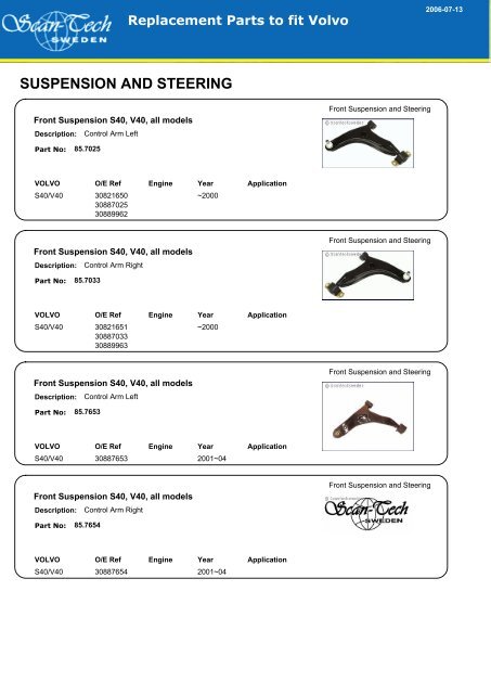 SUSPENSION AND STEERING - Allautoparts.ru