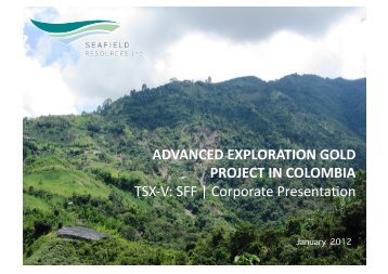 advanced exploration gold project in colombia - TMXmoney