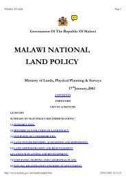 Malawi National Land Policy - Mokoro