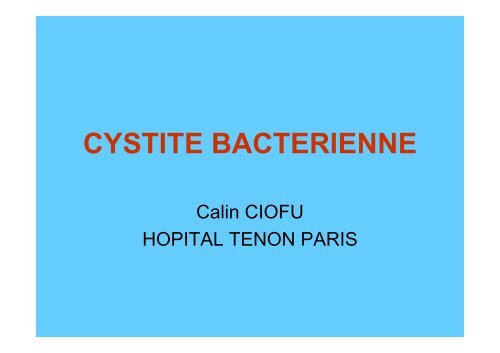 CYSTITE BACTERIENNE - Impact SantÃ©