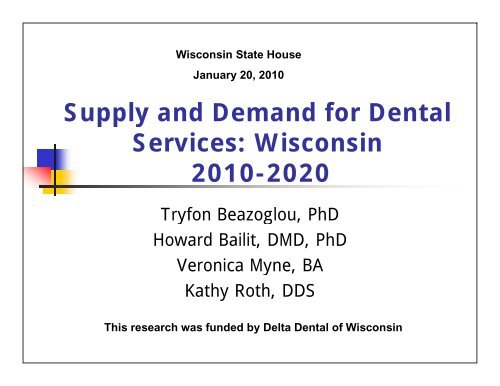 Supply and Demand for Dental Supply and Demand for Dental ...