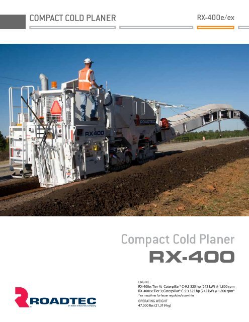 RX-400 Cold Planers - Roadtec, Inc.