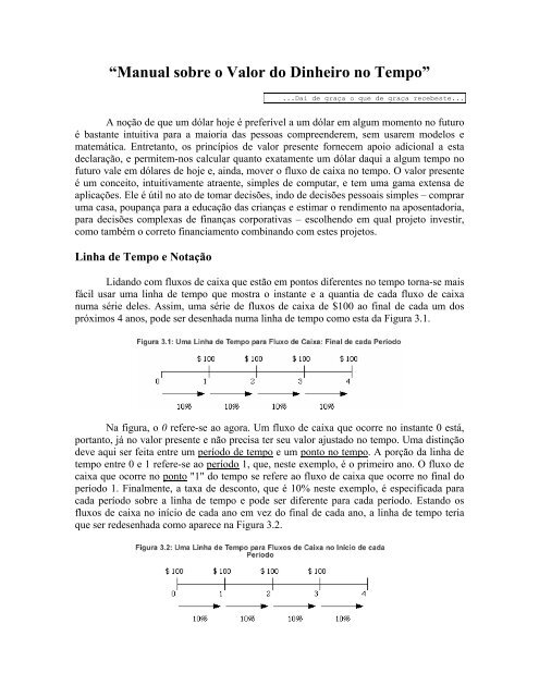 Um Manual sobre o Valor do Dinheiro no Tempo