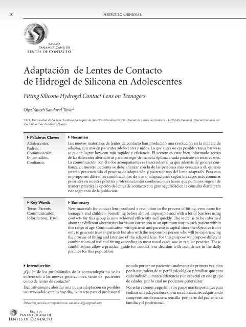 Donwload PDF - Revista Panamericana de Lentes de Contacto