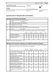 Questionnaire 3: Transports des marchandises