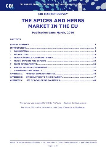 spices and herbs market in the eu - CRECEmype
