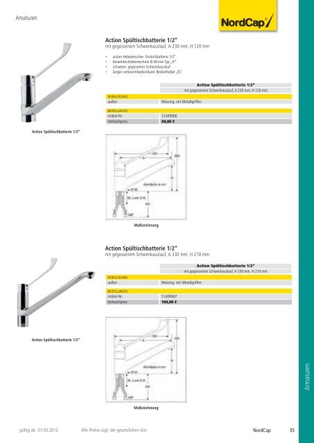 NordCap Spültechnik - Gesamtprogramm 2012/ 13 - Profitechnik für ...