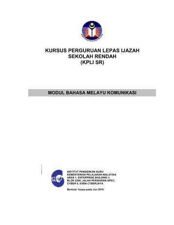 Modul Bahasa Melayu Komunikasi - KPLI SR - Laman Web Rasmi ...