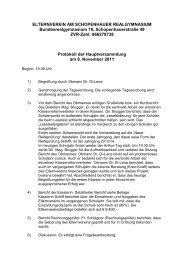 Protokoll der Hauptversammlung 2011 - BRG 18 Schopenhauerstraße