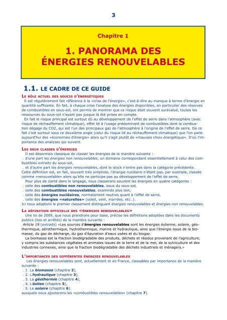 LES ÃNERGIES RENOUVELABLES