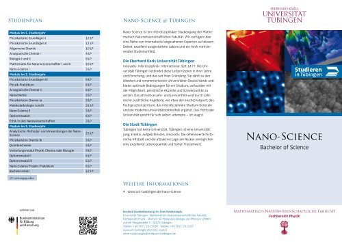 Nano-Science - Universität Tübingen