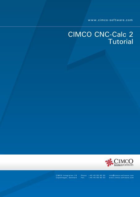 CIMCO CNC-Calc v2.5 User Guide