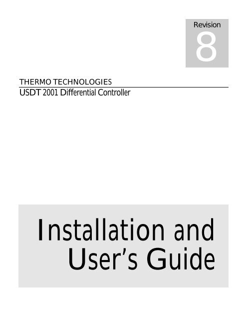 Manual USDT Revsion 8 - Thermomax Technologies