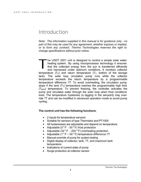 Manual USDT Revsion 8 - Thermomax Technologies