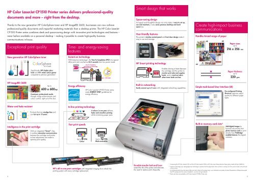 HP Color LaserJet CP1510 Printer series delivers ... - Imagetec