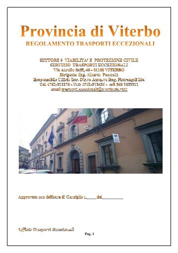 Regolamento trasporti eccezionali - Provincia di Viterbo