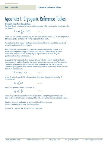 Appendix I: Cryogenic Reference Tables - unist