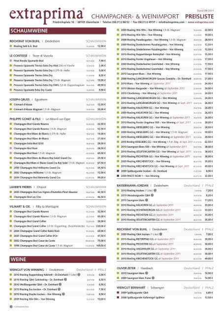 Preisliste 2011-08 VK EV 2sp Entw_02_Layout 2 - Extraprima