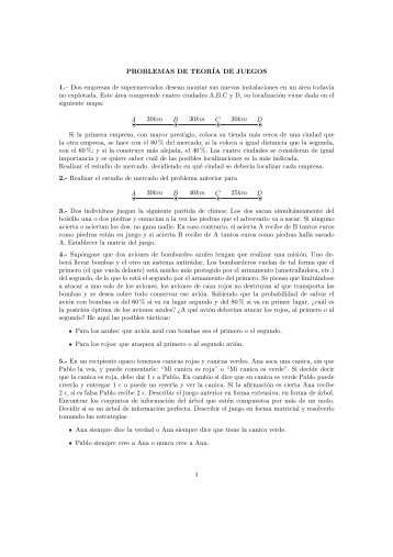 PROBLEMAS DE TEORÃA DE JUEGOS 1.â Dos empresas de ...