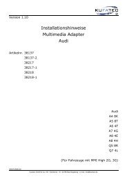 Installationshinweise Multimedia Adapter Audi - IMA-Box