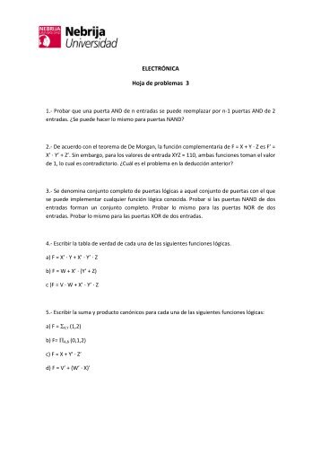 ELECTRÃNICA Hoja de problemas 3