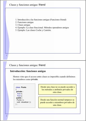 Funciones y clases amigas