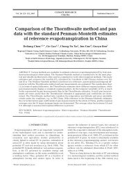 Comparison of the Thornthwaite method and pan data with the ...