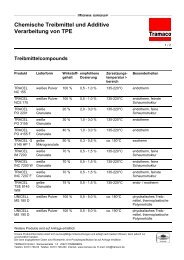 Chemische Treibmittel und Additive Verarbeitung von ... - tramaco.de