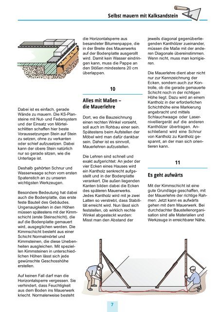 Der Kalksandstein. Selbst Mauern mit Kalksandstein. - Unika