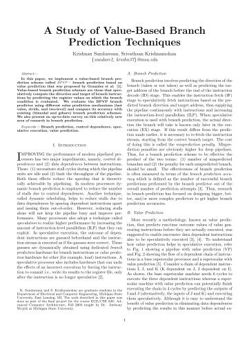 A Study of Value-Based Branch Prediction Techniques